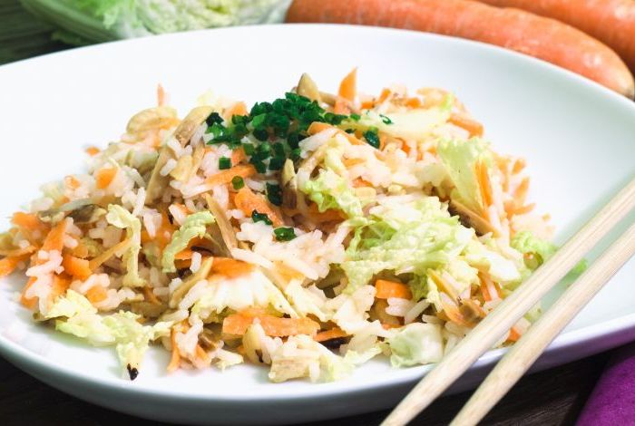 Rice Salad With Napa Cabbage And Roasted Almonds